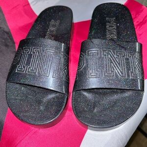 VS Pink Glitter Jelly Sandals Size 7
